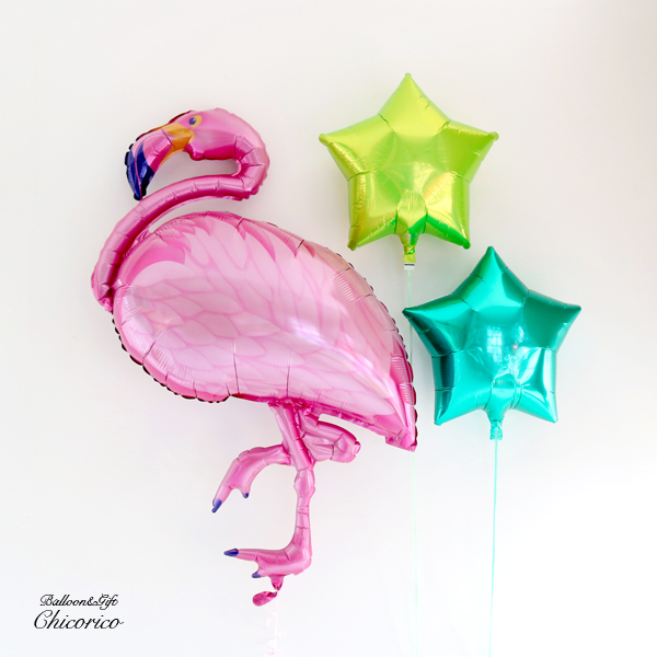 フラミンゴ バルーン おしゃれ ブーケ おしゃれなバルーンギフトとおむつケーキ Balloon Gift Chicorico