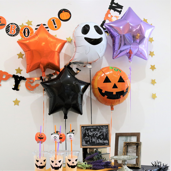 ハロウィン 飾り バルーン 5点 セット おばけ かぼちゃ 仮装 風船 飾り付け ハロウィンパーティー おしゃれなバルーンギフトとおむつケーキ Balloon Gift Chicorico