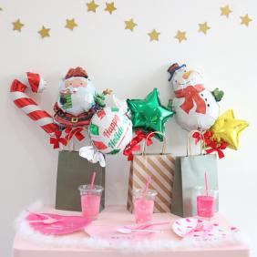 クリスマス バルーン 雪だるま 可愛い 飾り付け サンタさん 星 フォトプロップス