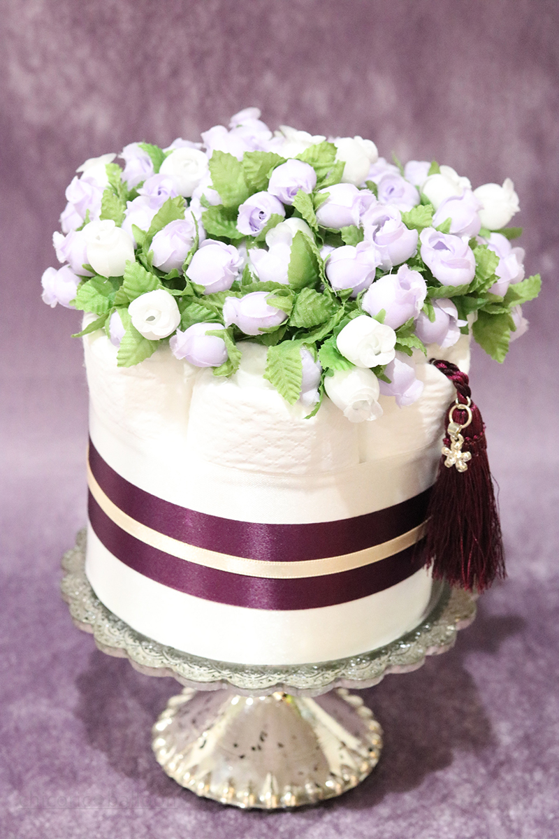 〜Purple  Tulle Lace〜 上品なチュールおむつケーキ
