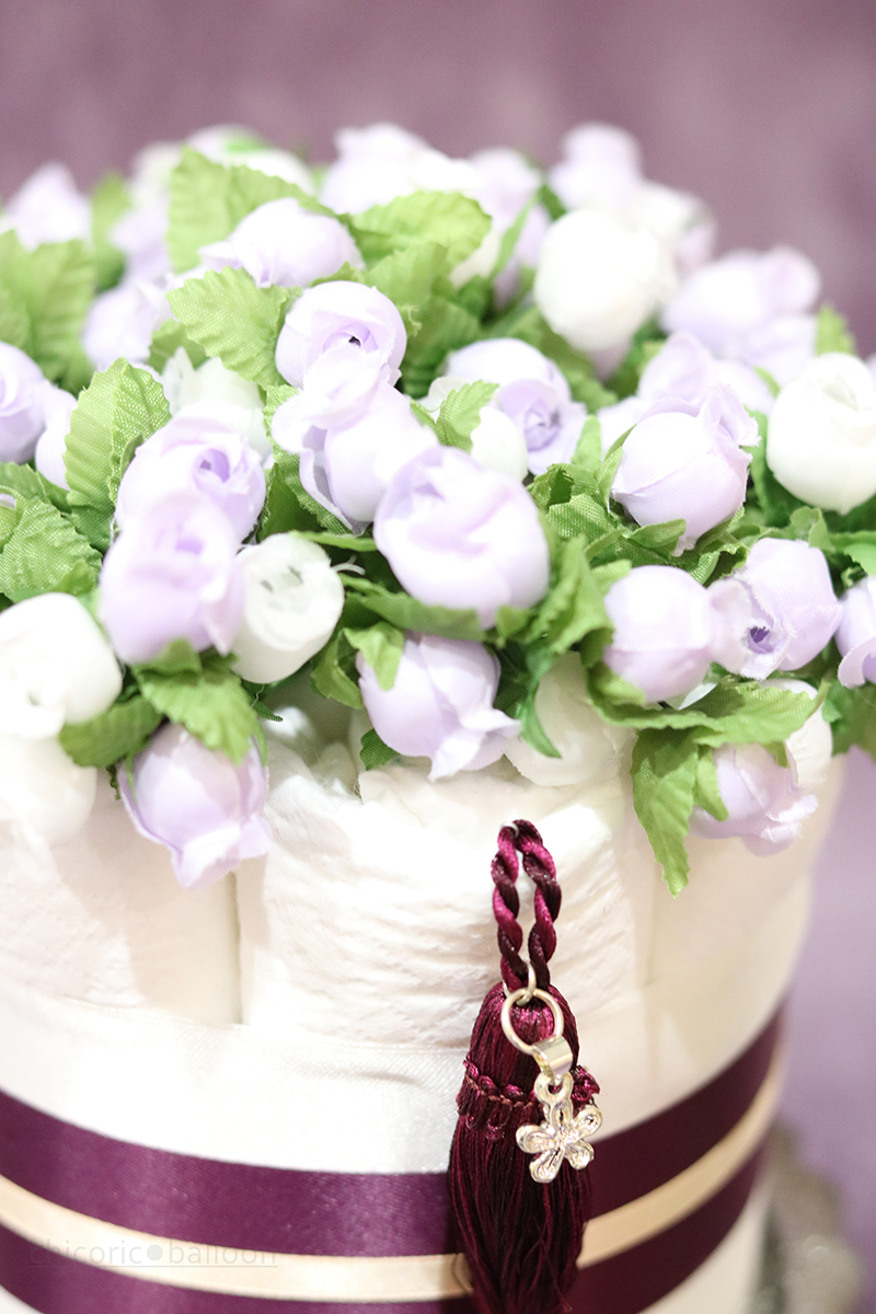 〜Purple  Tulle Lace〜 上品なチュールおむつケーキ